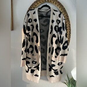 Leopard print sweater.